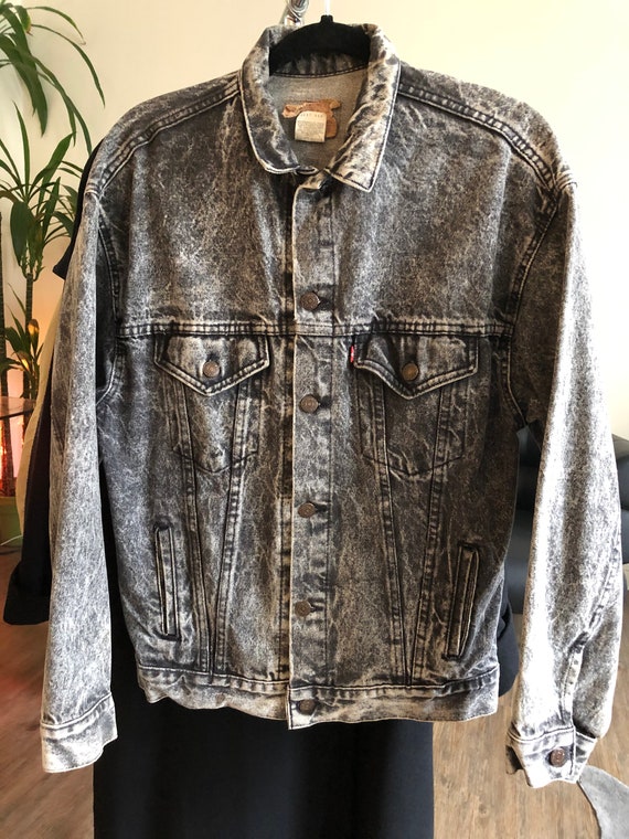 Vintage Levi's 4 Pocket Black Denim Jean Jacket