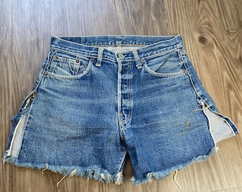 Vintage Levi's 501 BIG E Redlines Slit Side Cut off Denim Vintage Levi's 501 BIG E Redlines Slit Side Cut off Denim