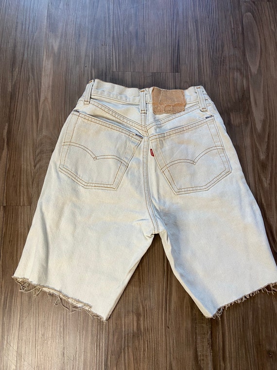 Vintage Levi's White Shrink to Fit Cut Off Denim … - image 4