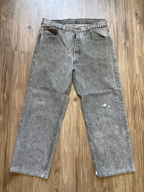 Vintage Levi's Faded Black 501 Denim Jeans - image 1