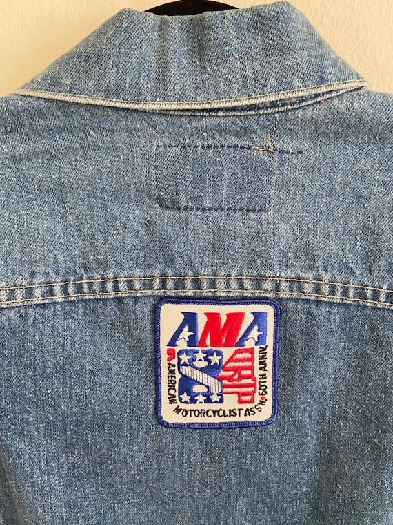 Vintage 2 Pocket Levi's Denim NASA & AMA '84 Moto… - image 7