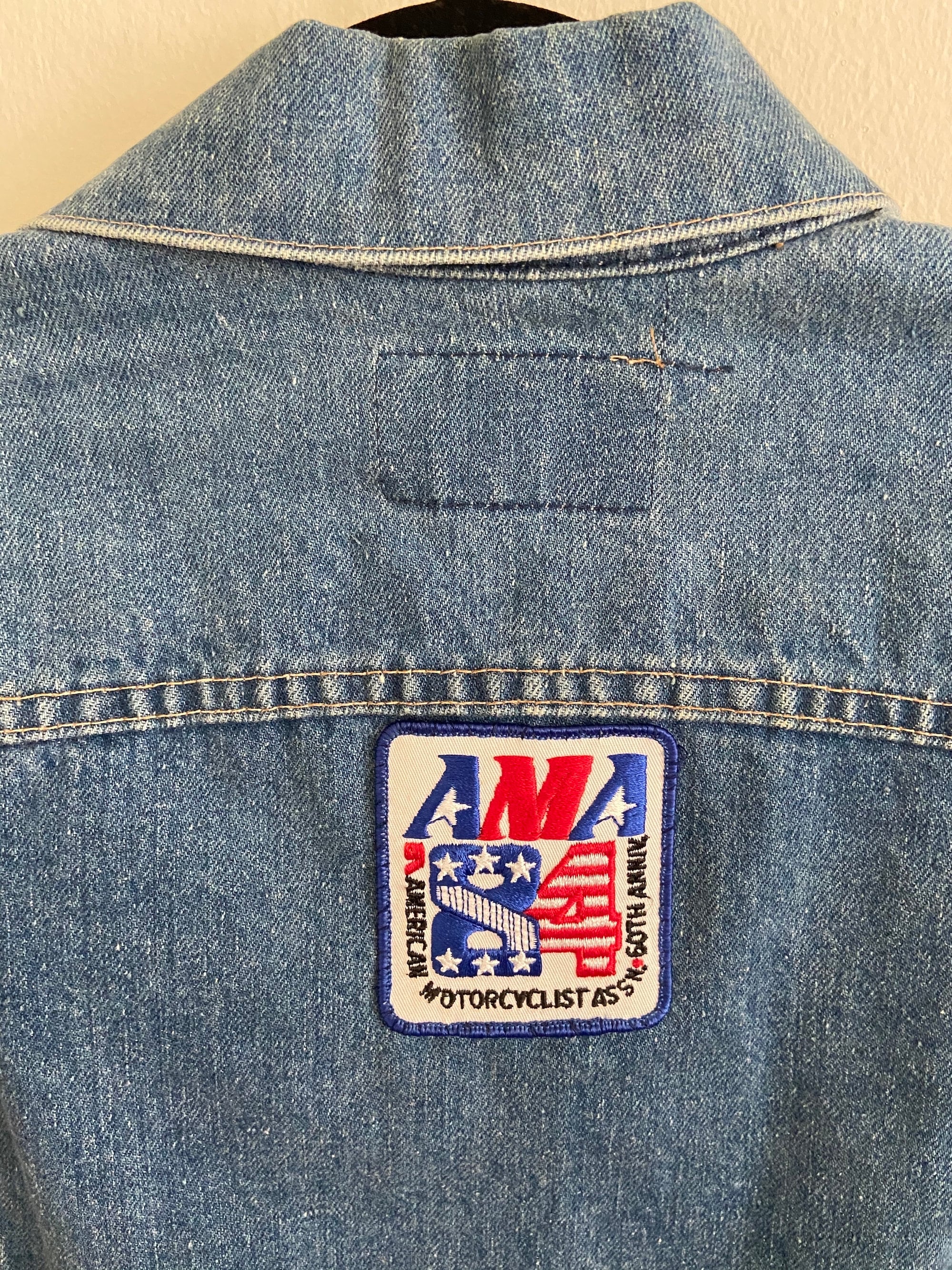 Vintage 2 Pocket Levi s Denim NASA AMA 84 Moto Patch Jean