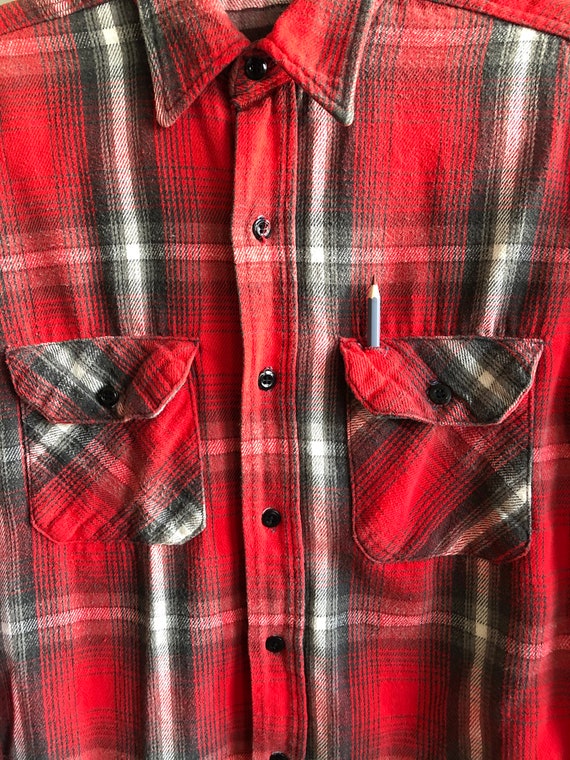 Vintage 1980's-1990's Red, White, and Black Plaid… - image 5