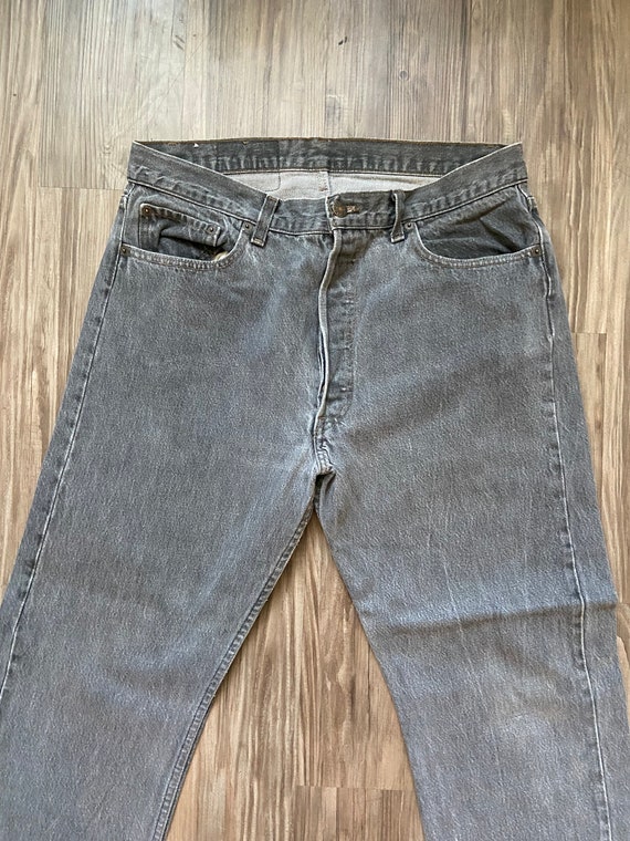 Vintage 501 Black Levi's Medium Wash Denim Jeans - image 2