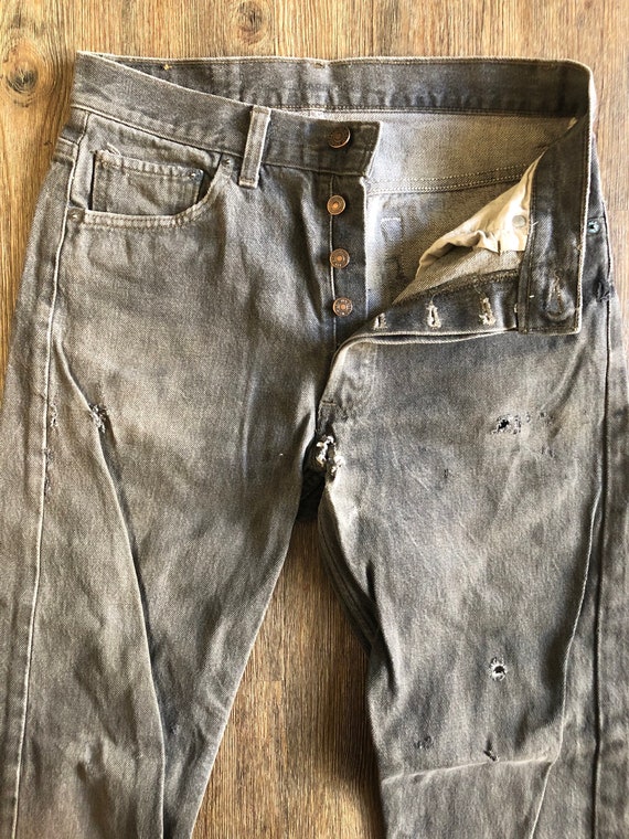 Vintage 501 Levi's Black Denim Button Up Jean Pant