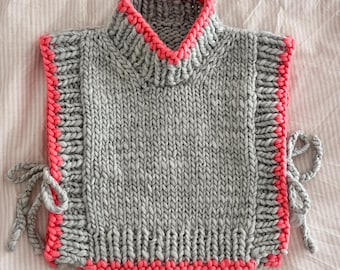Chunky Slipover Knitting Pattern Vest Easy Pattern Super Bulky Knit Top Winter Knit Easy Beginner Knits Digital Download PDF