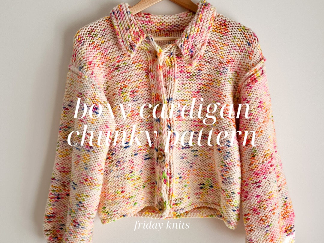 Boxy Cardigan Chunky Edition Knitting Pattern Top Down 12 Ply Beginner ...