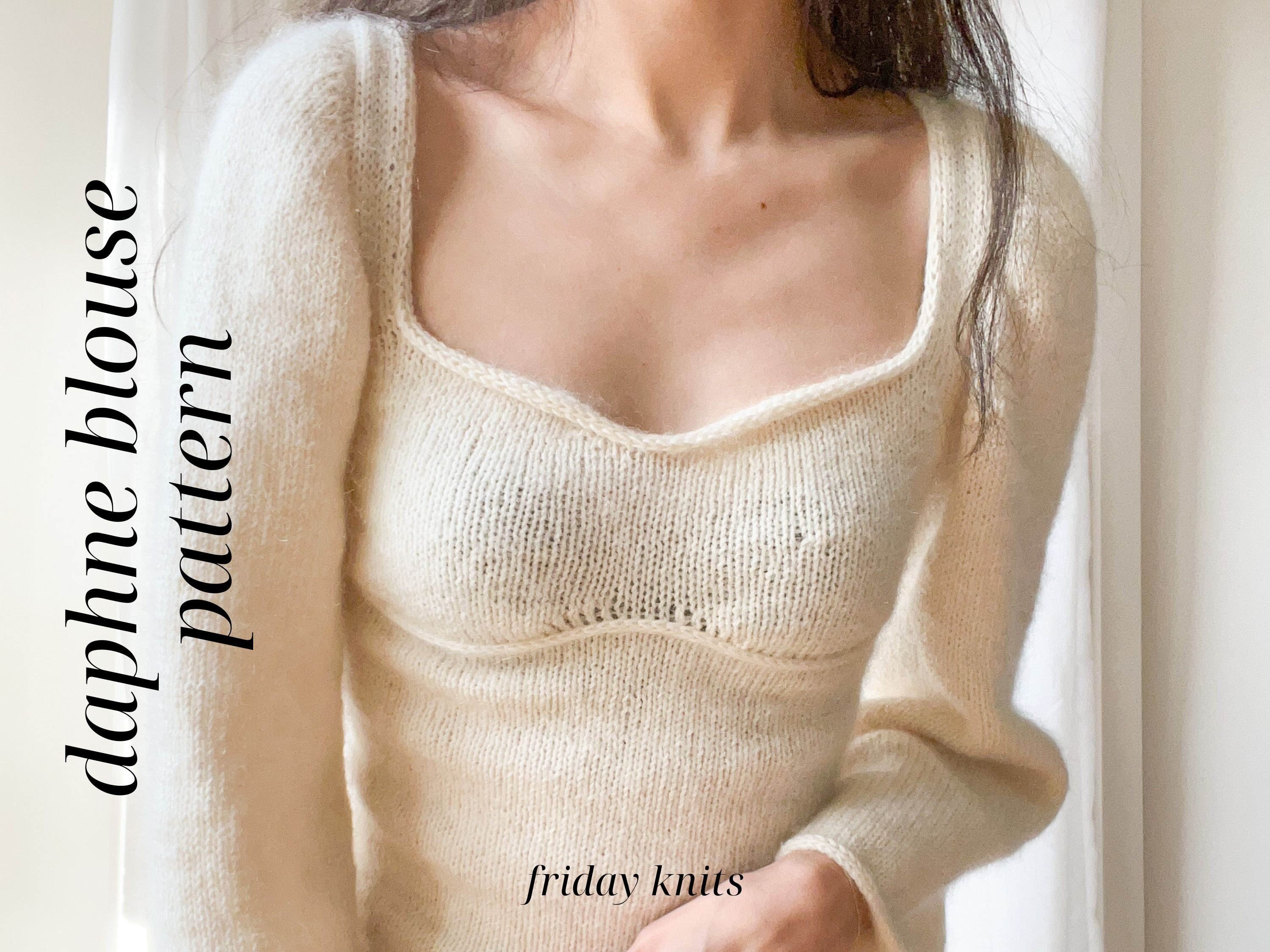 Daphne Blouse Knitting Pattern Knit Top Mohair Pattern