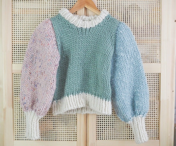 Friday Jumper Knitting Pattern Chunky Knit Sweater Top Down Pattern Pattern Women's Super Bulky Yarn