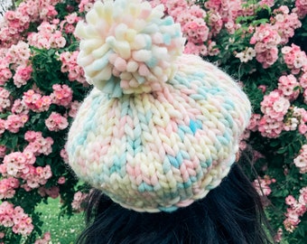 Bardot Beret Knitting Pattern Knit Super Chunky Beret Parisian Style Digital Download PDF