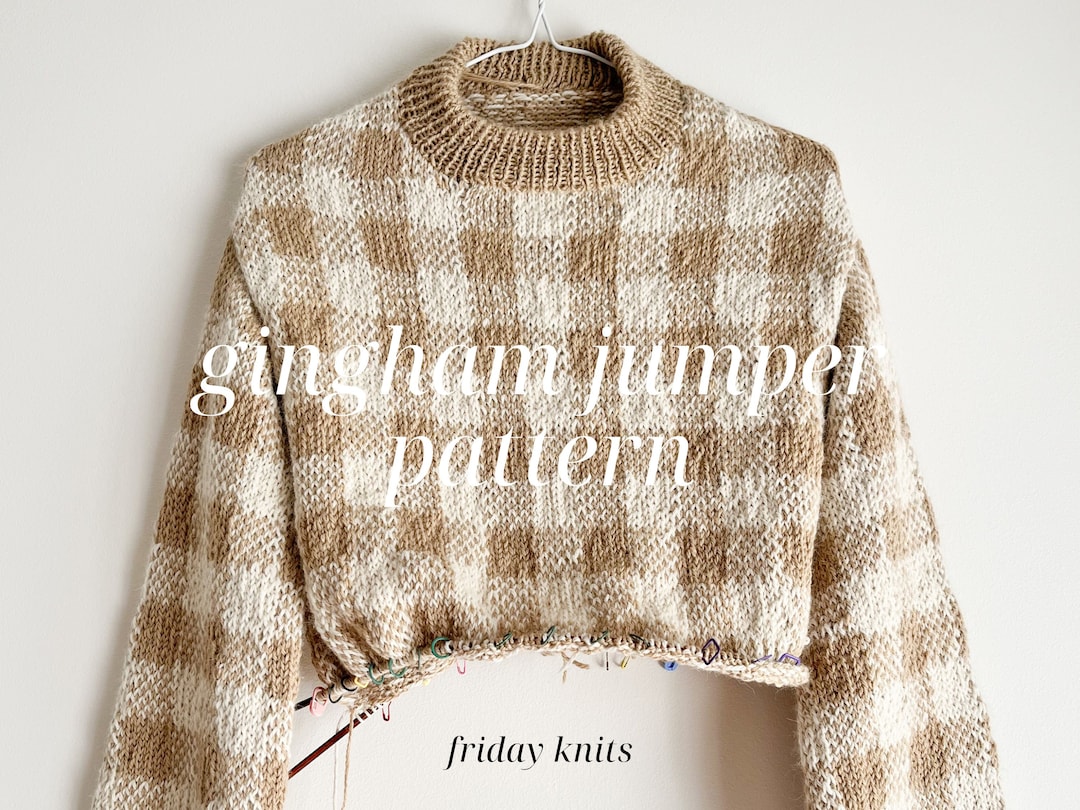 Gingham Jumper Sweater Knitting Pattern Colourwork Knit