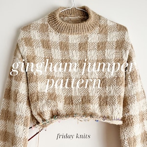 Gingham Jumper Sweater Knitting Pattern Colourwork Knit