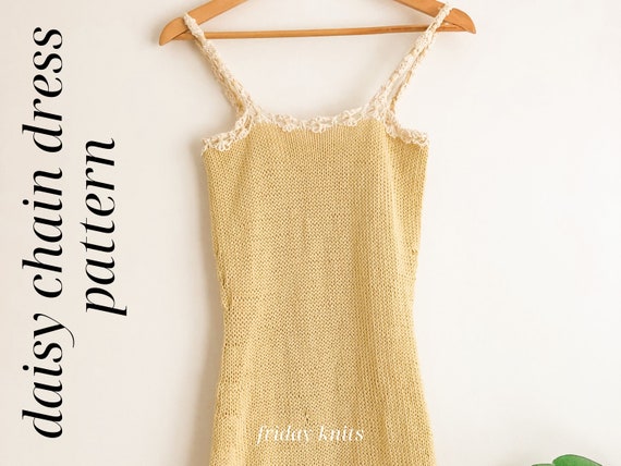 daisy knit dress Chain Knitting Pattern Cotton Dress Womens Summer Knitted Pattern Digital Download PDF maxidresses