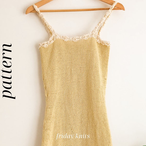 Daisy Chain Dress Knitting Pattern Summer Knit Dress Pattern Women's Knitting Pattern Dress Cotton Dress Summer Knitted Dress PDF Pattern