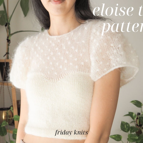 Eloise Top Knitting Pattern Sweetheart Neckline Knitted Top Mohair Knit Pattern Spring Knits Top Bridgerton Outfits Digital Download