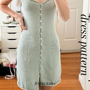 Daphne Button Up Dress Knitting Pattern Dress Knit Pattern Summer Knitted Dress Women&#39;s Dress Knit Pattern Design Friday Knits