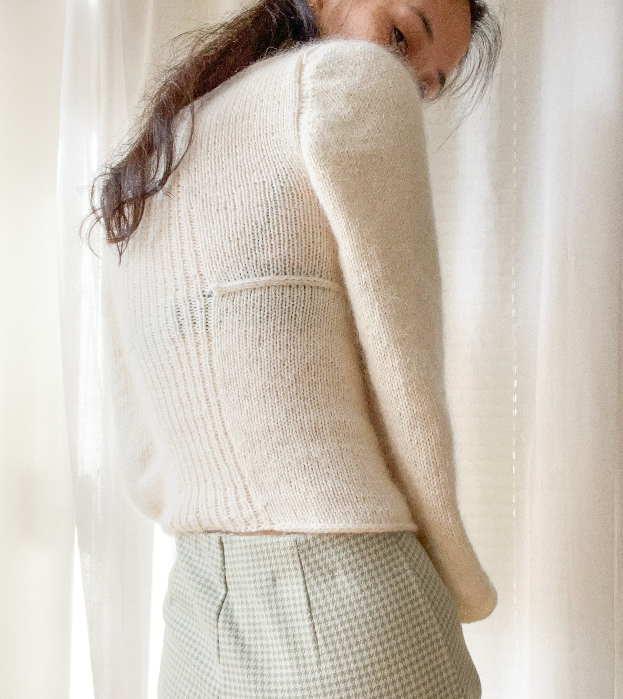 Daphne Blouse Knitting Pattern Knit Top Mohair Pattern