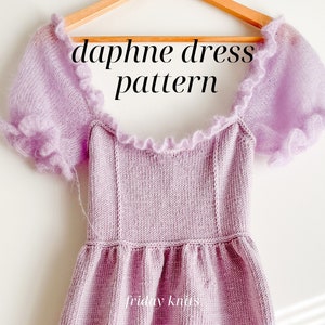 Daphne Dress Knitting Pattern Knit Dress Pattern Puffy Sleeve Dress Bridgerton Outfits Knitted Pattern Knit A Dress Friday Knits Patterns