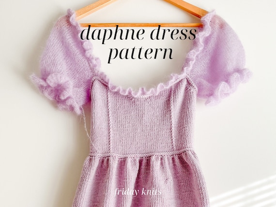 Daphne Dress Knitting Pattern Puffy Sleeve Dress Bridgerton Outfits Knitted  Mohair Yarn Cottage Core PDF - Etsy