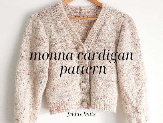 Monna Cardigan Knitting Pattern Vintage Knit Cardigan