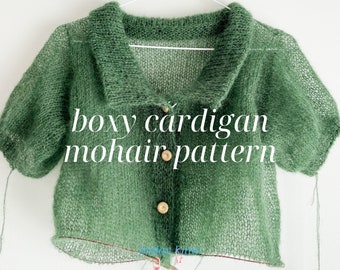 Boxy vest Mohair editie gebreid patroon vest breipatronen Mohair gebreide patronen Top Down Mohair vest Friday Knits