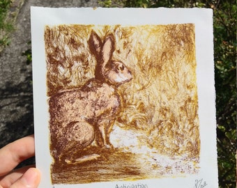 Anticipation (Rabbit) - Lithograph Art Print