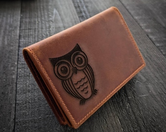 Women Owl Bird Yellow Art Wallet Real Leather Purse for Phone Girl Men Women Owl Bird Yellow Art Wallet Real Leather Purse for Phone Girl Men