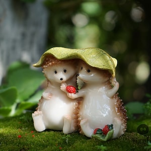 Miniatur-Fee-Igel-Liebhaber mit Blatt-Tierfiguren-Fee-Gartenbedarf-Terrarium-Figuren