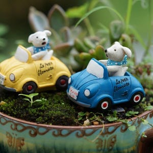Miniatur Fee kleinen Hund fahren ein Auto Fairy Garden Lieferungen & Zubehör Terrarium Figuren