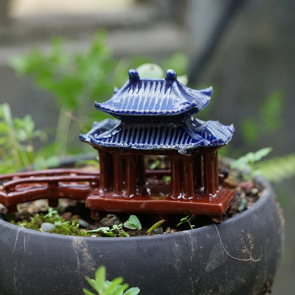 Miniature Fairy Small Qulang Pavilion Fairy Garden Supplies & Accessories Terrarium Figurines