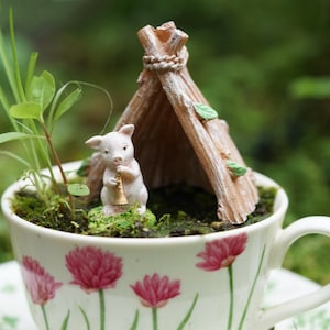 Miniatur-Fee-kleines Schwein mit Horn und Zelt-Fee-Gartenbedarf & Zubehör Terrarium Figuren
