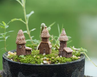 1:12 ミニチュア 6個セット 鉄製テーブル＆チェア 陶器製カップ付き