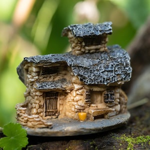 Miniature Fairy Small Bark House Fairy Garden Supplies & Accessories Terrarium Figurines