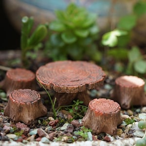 Miniature Fairy Set of 5pcs Table and Chairs Tiny  Fairy Garden Supplies & Accessories Terrarium Figurines