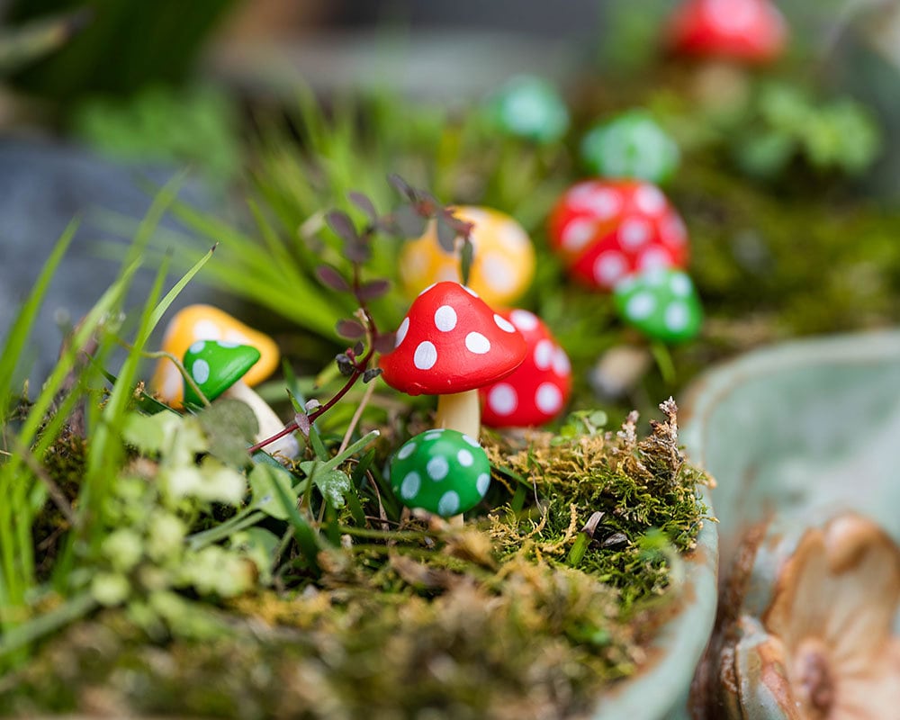 68pcs Realistic Mushrooms Micro Garden Tiny Mushroom Decors Mini