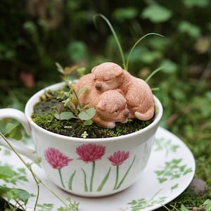 Miniature Fairy Small Dogs Sleeping Together Fairy Garden Supplies & Accessories Terrarium Figurines