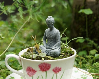 Miniature Fairy Small Zen Meditation Buddha Figurines Fairy Garden Supplies & Accessories Terrarium Figurines
