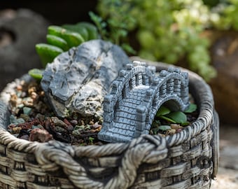 Miniatur Fee kleine graue Brücke Gartenbedarf & Zubehör Terrarium Figuren
