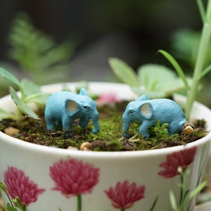 Miniatur Fee kleine Elefanten Fee Garten Zubehör & Zubehör Terrarium Figuren 2stk