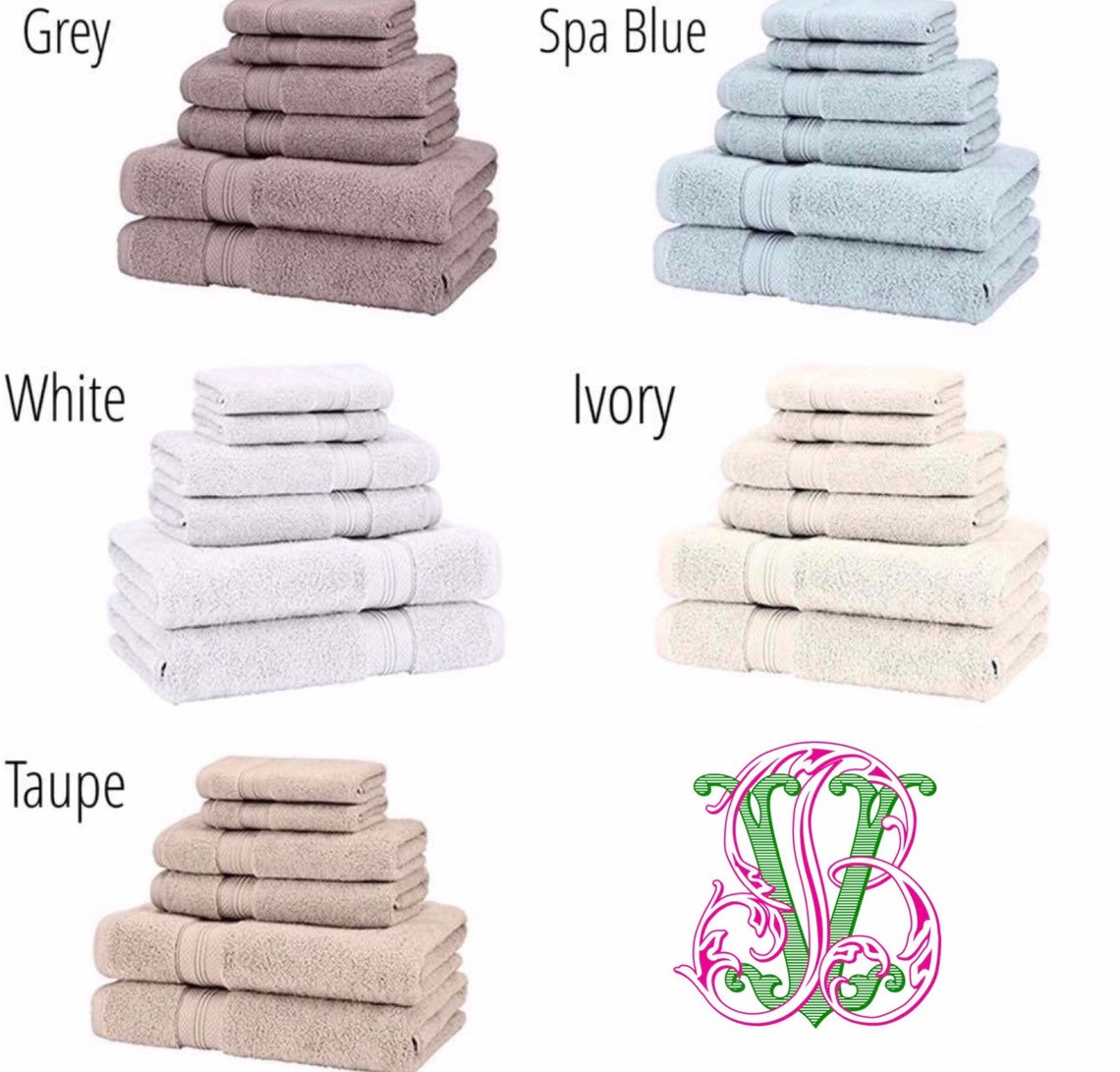 Monogrammed Towel Sets 6 Piece Set Etsy