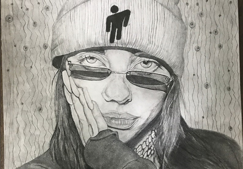 Original Pencil Portrait Drawing of Billie Eilish | Etsy