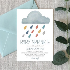 Baby SPRINKLE Decor/ SPRINKLE Party / 3D Clouds and Raindrop Rainbow  Garland / Baby Shower Decorations / DIY Nursery Mobile 