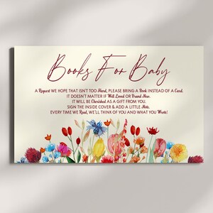 Een kleine wilde bloem is onderweg Boeken voor babykaart | Bijsluitkaart babyshower | Wilde bloem bloemen 3,5 x 2