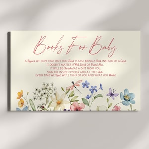 Una pequeña flor silvestre está en camino Libros para tarjetas de bebé / Tarjeta adjunta para baby shower / Flores silvestres Floral 3.5x2 B19