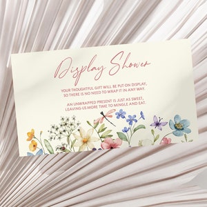 Douchekaart met wilde bloemen en bloemen | Kaarten babyshower display douchewand | Afdrukbaar 3,5 x 2 | Wilde bloemen B19