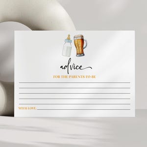 Conseils pour les futurs parents Cartes de vœux | Un bébé prépare une bière Biberon Cartes de conseils sur les congés A94
