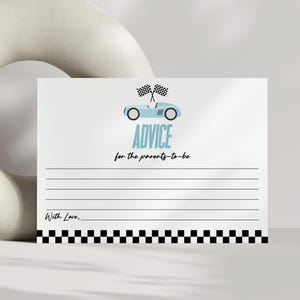 Conseils pour les futurs parents Cartes de vœux | Cartes bleues B83 sur le départ des voitures de course