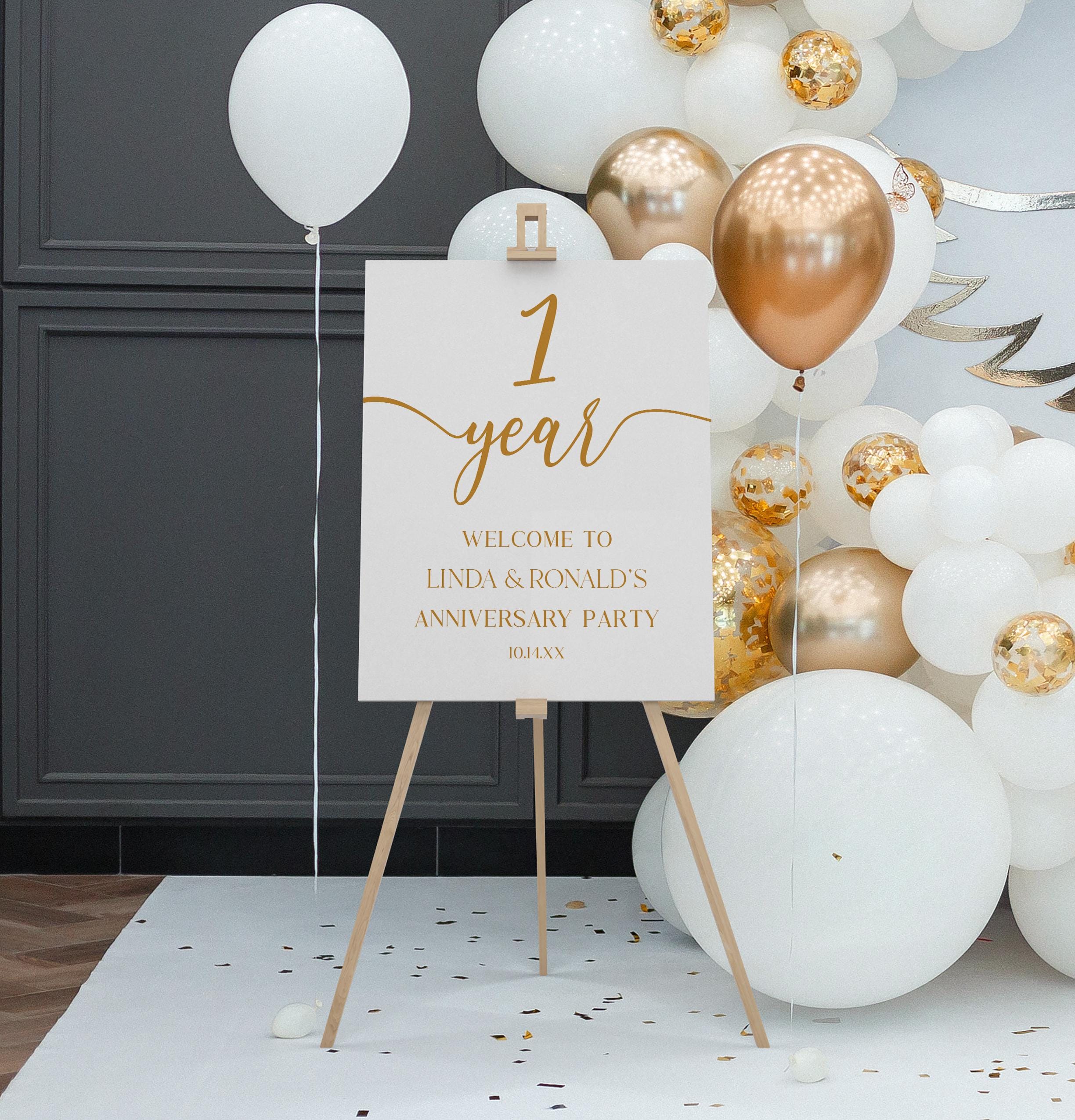 1 Year Wedding Anniversary Party Celebration Welcome Sign