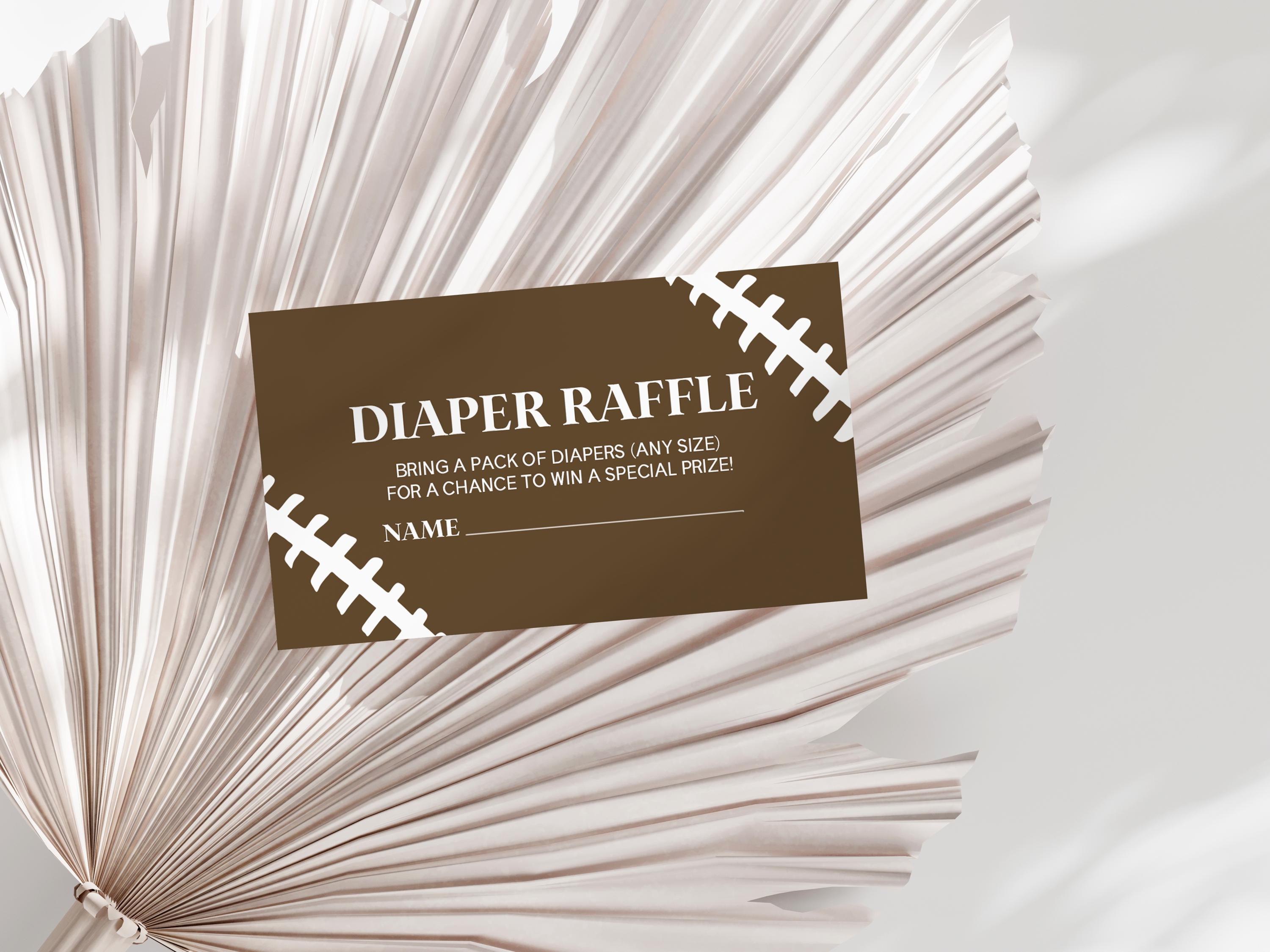 Wipe Raffle Sign Football Football Baby Shower Diaper Raffle Sign and Card | Editable Brown ...
