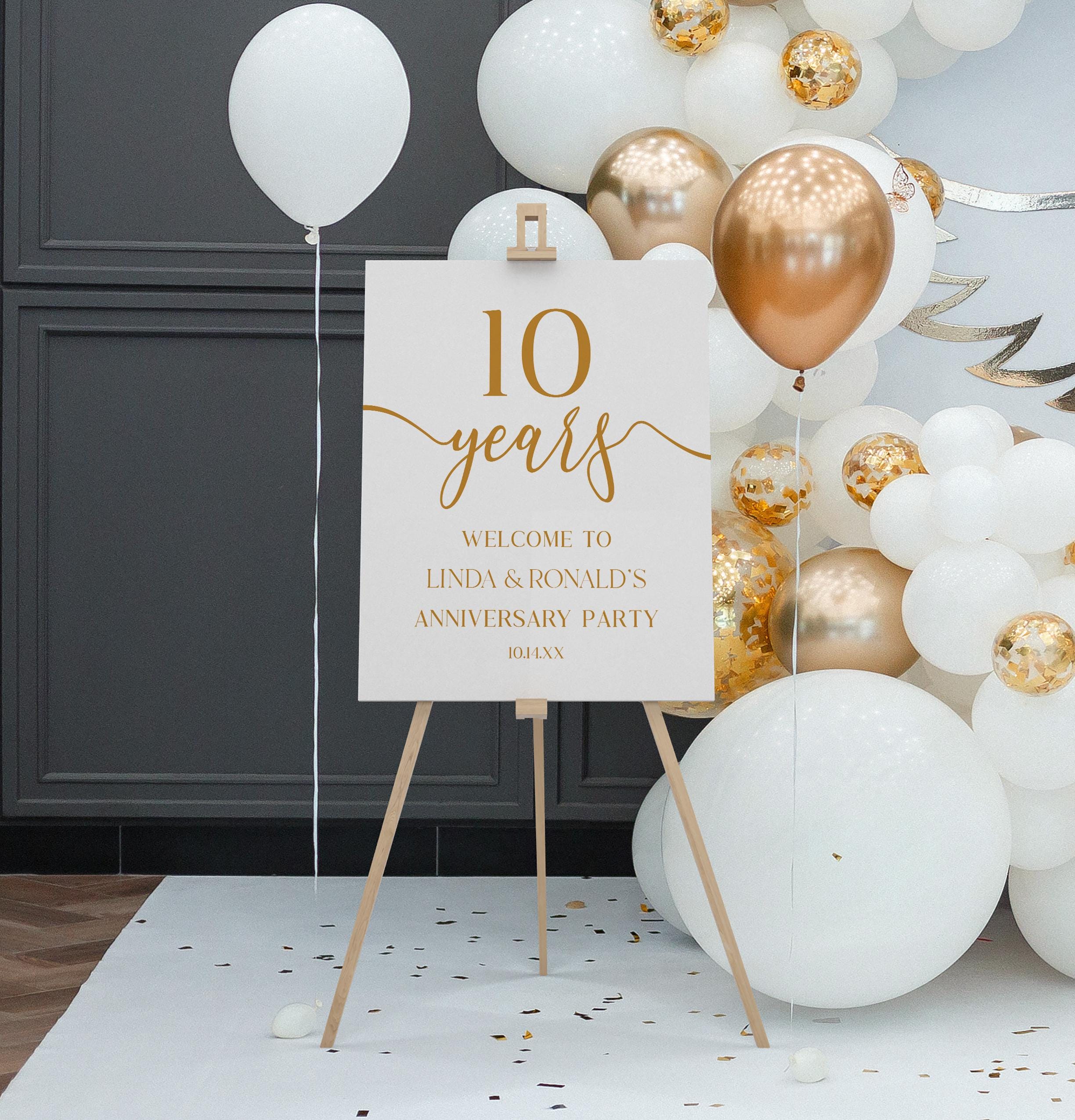 10 Years Wedding Anniversary Party Celebration Welcome Sign